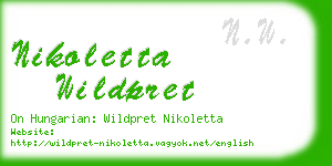 nikoletta wildpret business card